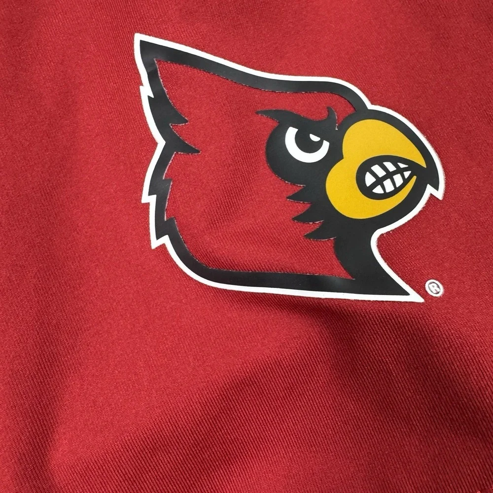 NWT Adidas Louisville Cardinals S/S Coaches 1/4 Zip Sideline Polo Shirt Mens M